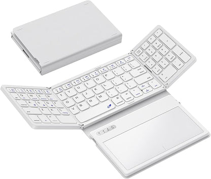 Foldable Bluetooth Keyboard, Portable Full Size Folding Keyboard