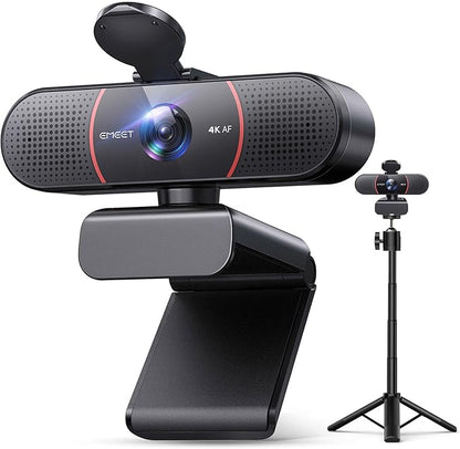 EMEET C960 4K Webcam with Tripod, 4K UHD Sony Sensor, 3 Adjustable Height Mini