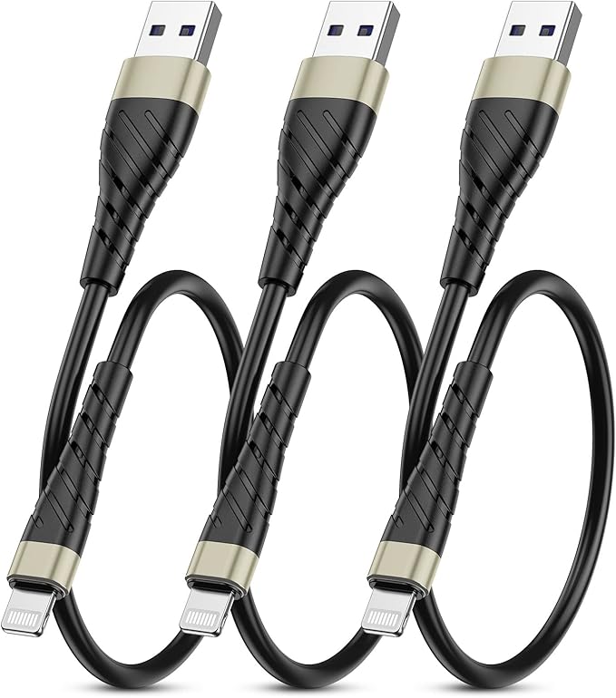 OIITH MFi Certified Short for iPhone Charger Cable 3 Pack 1 Ft, 12 inch for