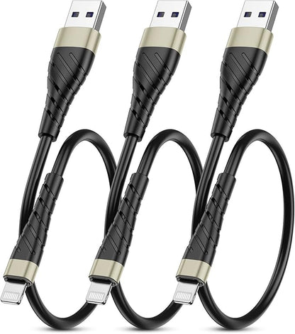 OIITH MFi Certified Short for iPhone Charger Cable 3 Pack 1 Ft, 12 inch for