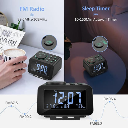 uscce Digital Dual Alarm Clock Radio