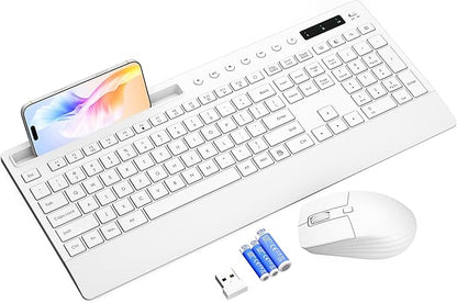 White Wireless Keyboard and Mouse Combo