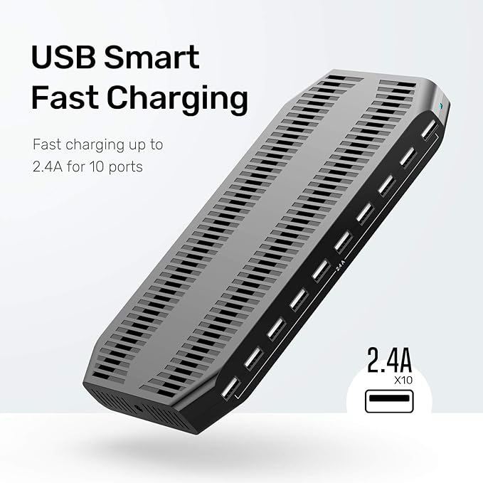 【10PCS】 Unitek Multi Charging Station, 10-Port USB Charger