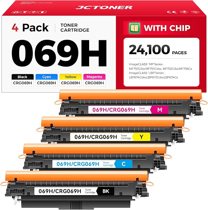 069H 069 Toner Cartridge Set 4-Pack MF753Cdw High Capacity Replacement