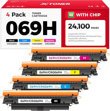 069H 069 Toner Cartridge Set 4-Pack MF753Cdw High Capacity Replacement