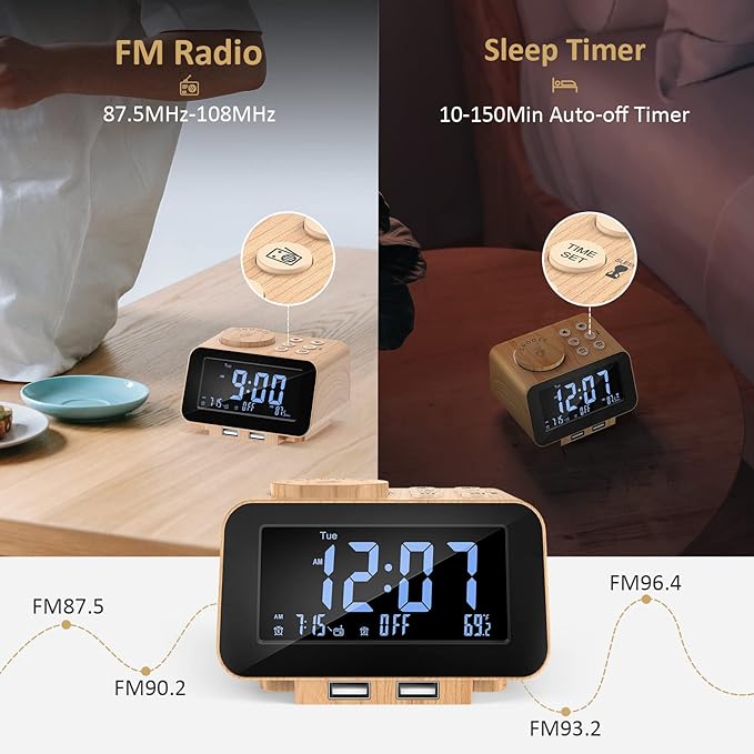 USCCE Digital Alarm Clock Radio