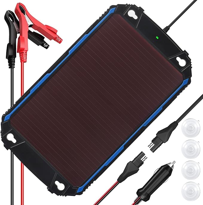 SUNER POWER Waterproof 5W 12V Solar Battery Charger & Maintainer Pro, Built-in