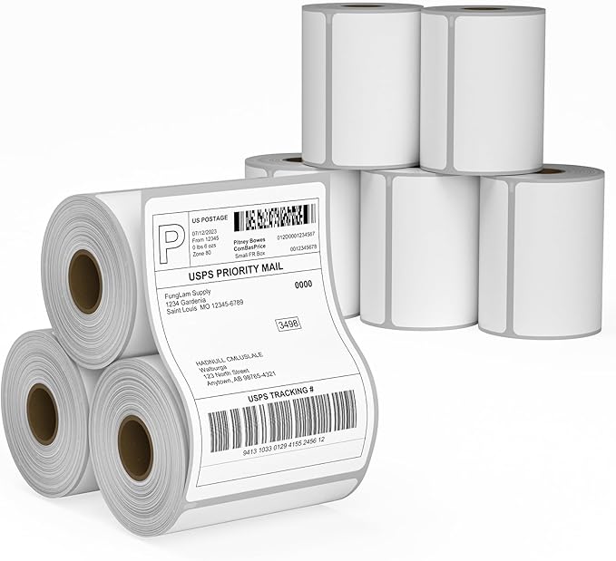 8 Rolls 4XL Labels 4"x6" Direct Thermal Shipping Label Compatible