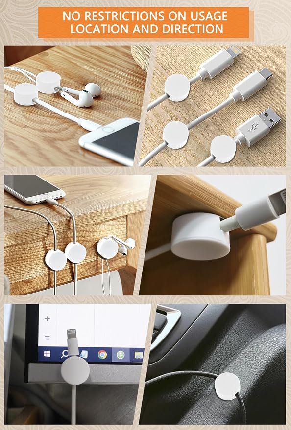 Maveek 5 Sets Magnetic Cable Management Clips