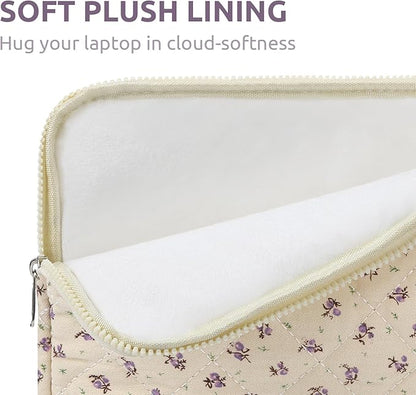 Puffy Laptop Sleeve 13-15.6 Inch Cute Quilted Laptop Protective Case Padded