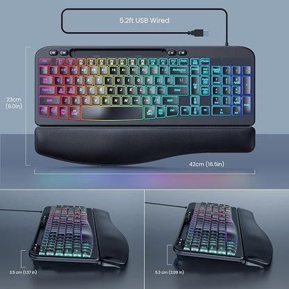 Ergonomic Backlit Keyboard