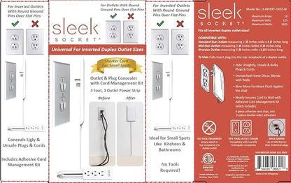 Sleek Socket Original & Patented Ultra-Thin Outlet Concealer