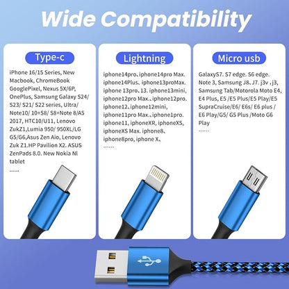 Multi Charging Cable, 3 in 1 Charging Cable