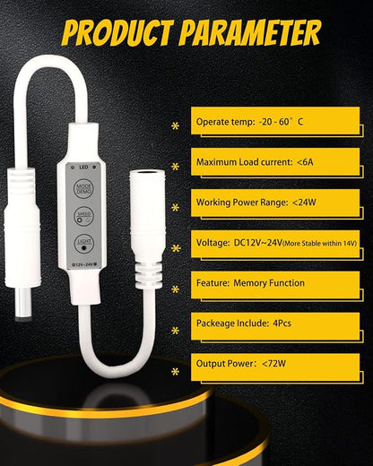YM E-Bright Led Dimmer Switch Inline Mini Flash Strobe Blink Module Controller