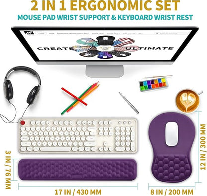 Hokafenle 2 in 1 Ergonomic Mouse Pad Wrist Support & Wrist Rest