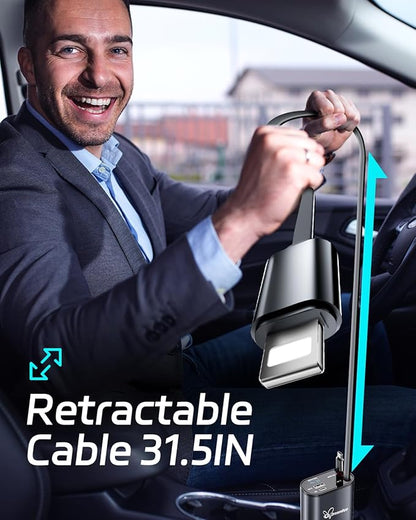 DreamBee Retractable Car Charger, 66W 4 in 1 Super Fast Charge Car Phone Charger