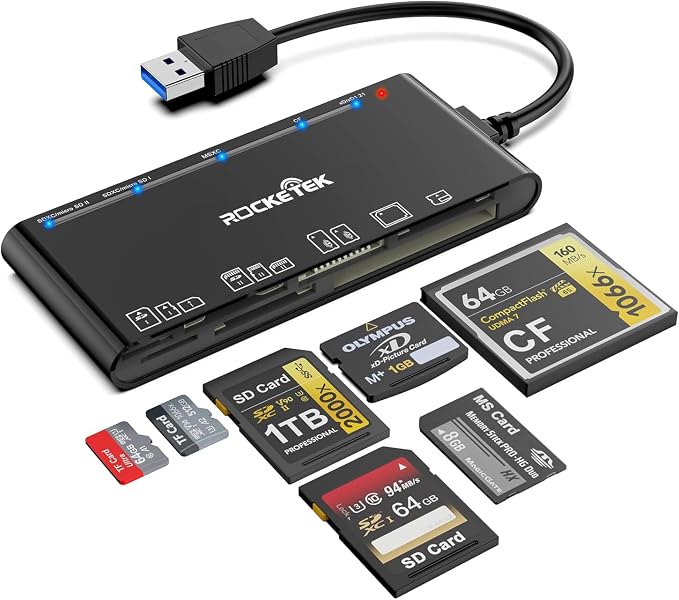 xD-Picture Card Reader USB 3.0, 7-in-1 Memory Card Reader/Adapter