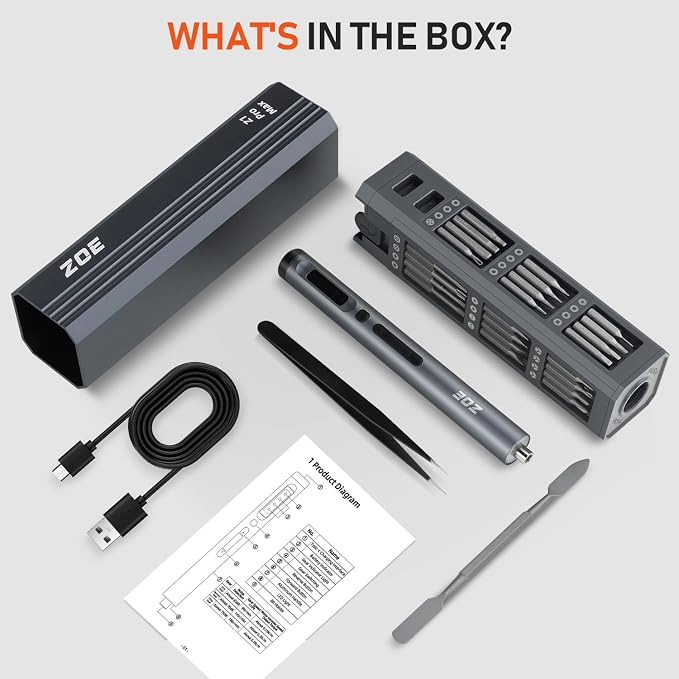 ZOE Electric Screwdriver, Mini Precision Screwdriver Set Cordless Screw driver