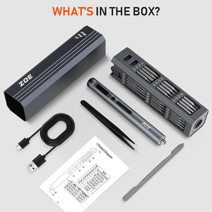 ZOE Electric Screwdriver, Mini Precision Screwdriver Set Cordless Screw driver