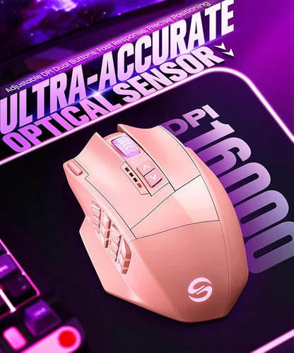 UtechSmart Venus Pro Wireless MMO Gaming Mouse, 000 DPI Optical Sensor