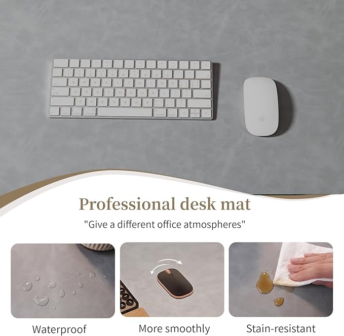 Leather Desk pad for Computer and laptops, Large Mouse pad and Keyboard mat