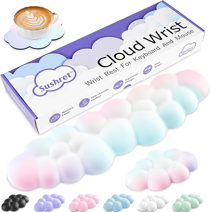 Cloud Wrist Rest Keyboard, Cloud Keyboard Wrist Pad Set