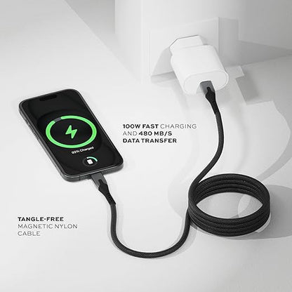 Statik MagStack Pro USB C to USB C Cable, Clutter-Free Magnetic Type C Charger