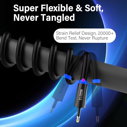 Elecan Mini Toslink to Toslink Digital Optical S/PDIF Audio Cable 8 Ft