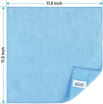 HOMEXCEL Blue Microfiber Cleaning Cloth, 12 Pack Premium Microfiber Towels