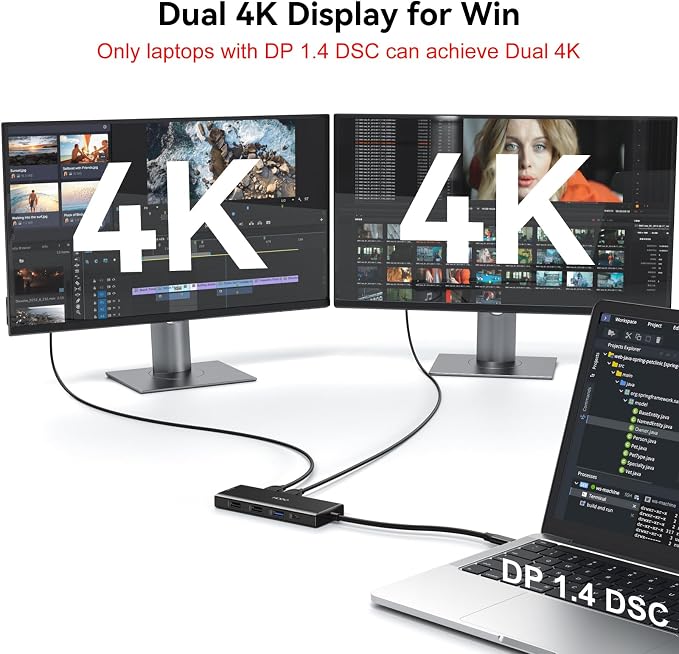 HODO USB C Docking Station Dual Monitor Adapter