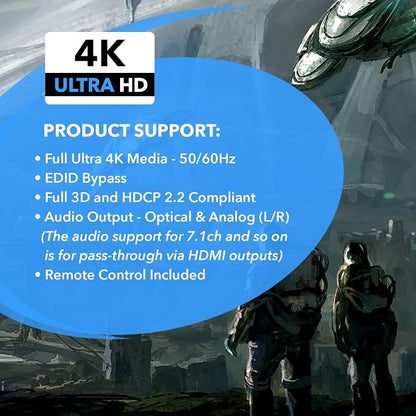 OREI 4K HDMI Matrix Switch 2 X 2, Switcher 18G UltraHD Supports Upto 4K @ 60Hz