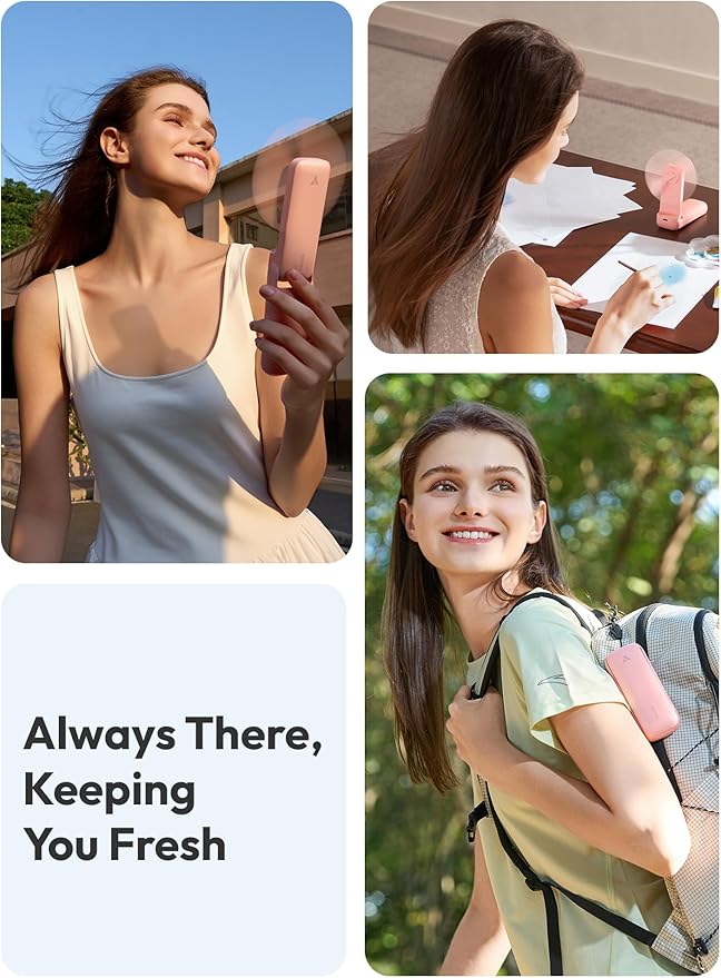 Aecooly Slim Handheld Fan, Mini Thin Portable Fan, Small Rechargeable Pocket