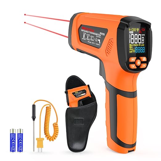 -40℉~3632℉, MESTEK Infrared Thermometer Temperature Gun, High Temp Thermometer