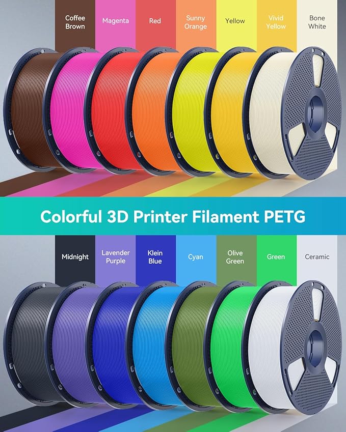 SUNLU PETG Filament 1.75mm 4KG Bundle, Less Stringing and Good Layer Adhesion