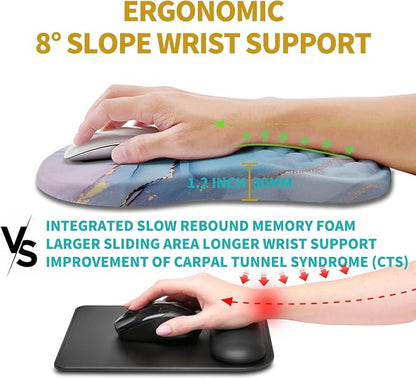 Hokafenle Ergonomic Mouse Pad Wrist Support, Wrist Rest Mousepad