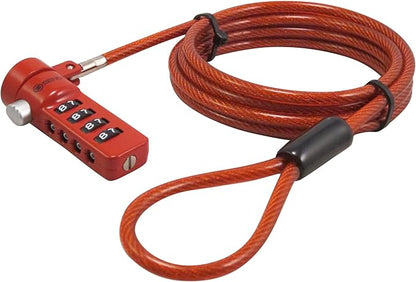 Sendt Red Notebook/Laptop Combination Lock Security Cable