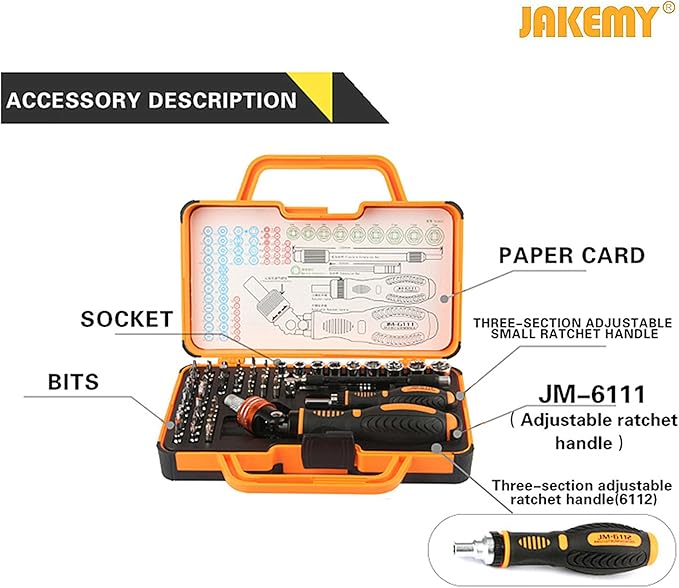 Precision Ratchet Screwdriver Set, JAKEMY 69 in 1 Household Screwdriver Home