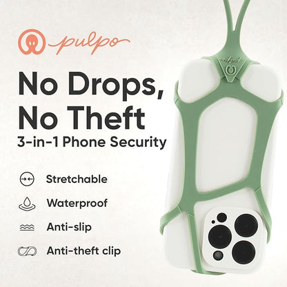 Pulpo Safety Cell Phone Lanyard Green Fits Smartphones 6.1 to 6.8”