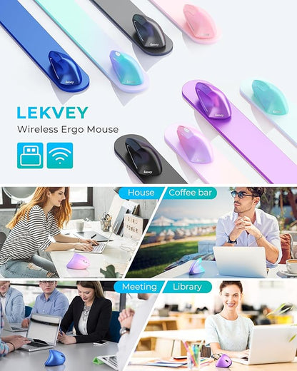 Lekvey Ergonomic Mouse, Vertical Wireless Mouse: Rechargeable Optical Carpal