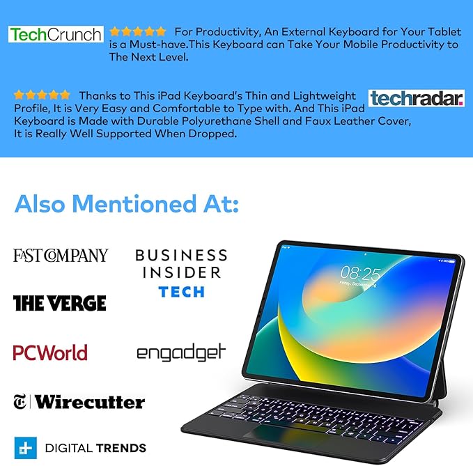 Keyboard Case for iPad Air 13 and iPad Pro 12.9 inch 6th / 5th / 4th / 3rd