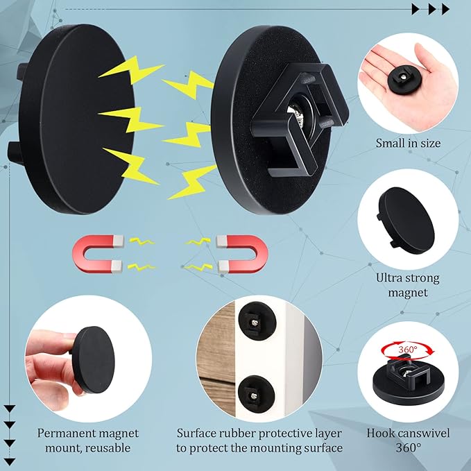 Yookeer 60 Pieces Magnetic Zip Tie Mount Multipurpose Cable Holder Magnets