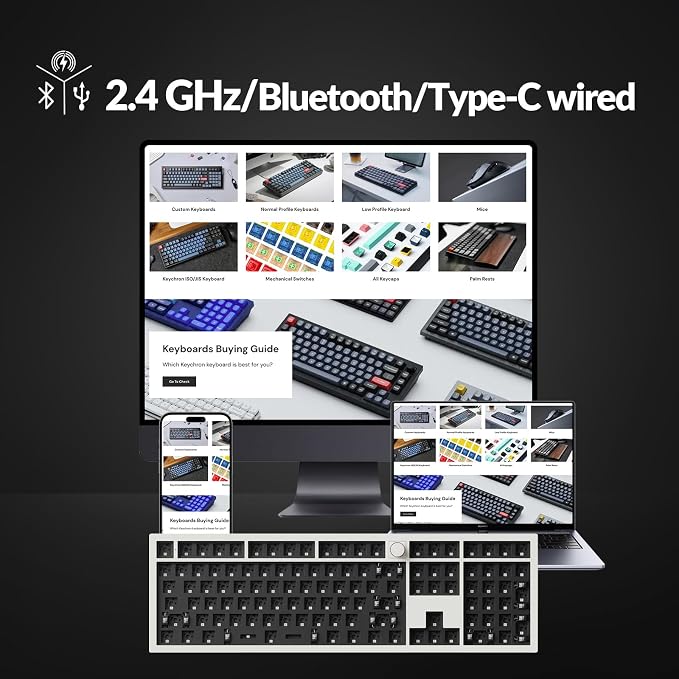 Keychron Q6 Max QMK/VIA Wireless Custom Mechanical Keyboard Barebone Knob