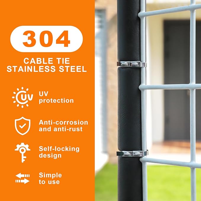 Metal Zip Ties, 304 Stainless Steel, 300 LBS Heavy Duty Double Headed