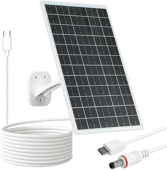 FUTUREZEN 13W Solar Panel for Security Cameras & Trail Cameras, Micro USB &