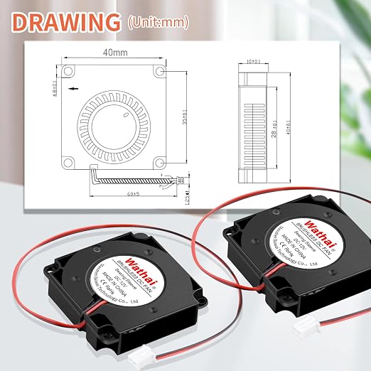 Wathai 4010 Blower Fan 12v Centrifugal Fan 40mm Computer Case Tiny Micro