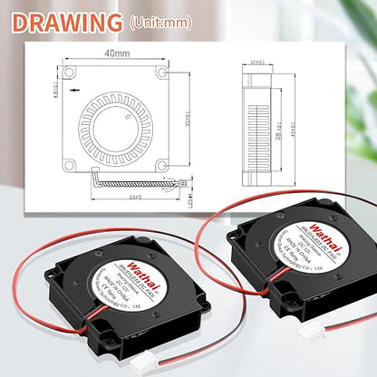 Wathai 4010 Blower Fan 12v Centrifugal Fan 40mm Computer Case Tiny Micro