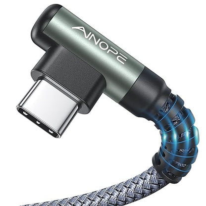 AINOPE USB C Cable 3.1A Type C Charger Fast Charging, Right Angle USB to USB C