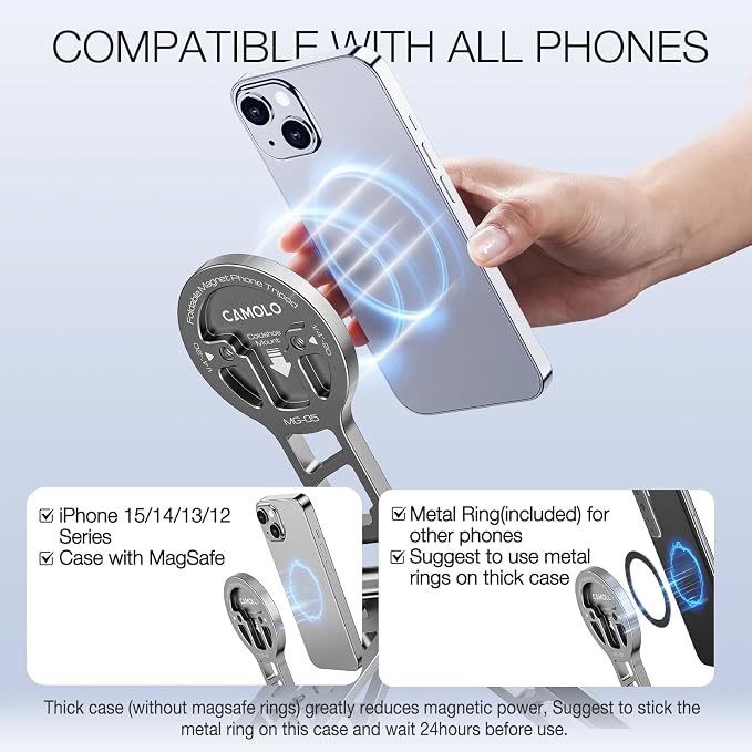 Magnetic Pocket Phone Tripod Foldable Compatible