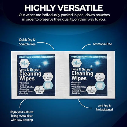 MED PRIDE Anti-Fog Lens and Screen Cleaning Wipes