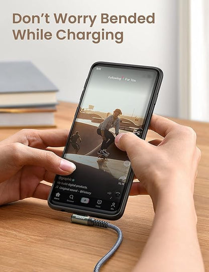AINOPE USB to USB C Cable 3.1A Type C Charger Fast Charging, Right Angle USB to